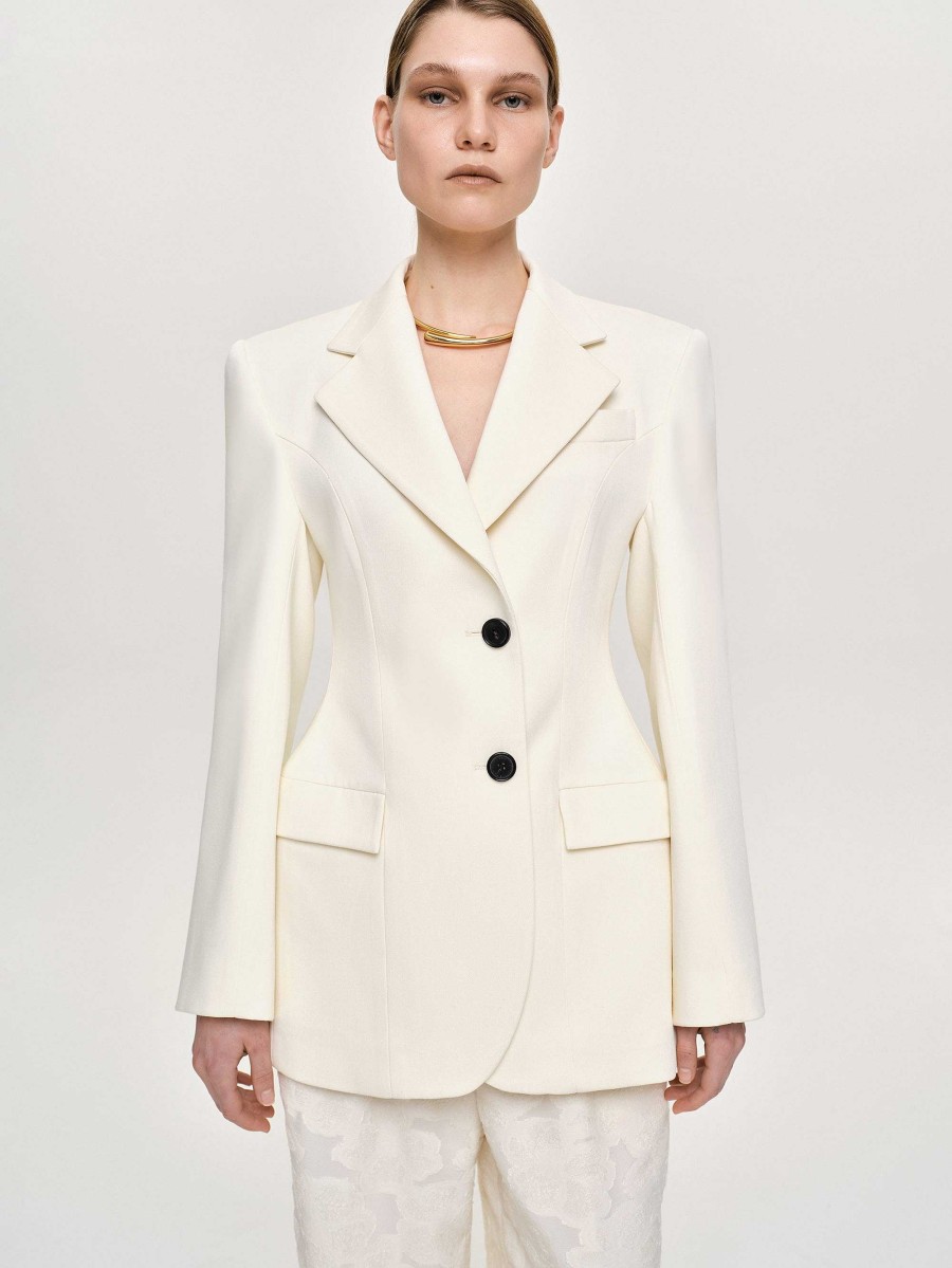 Source Unknown Poldo Hourglass Blazer, Cream