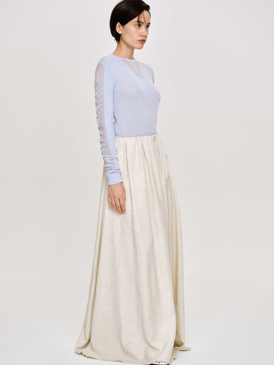 Source Unknown Sheer Sleeve Knit, Sky Blue