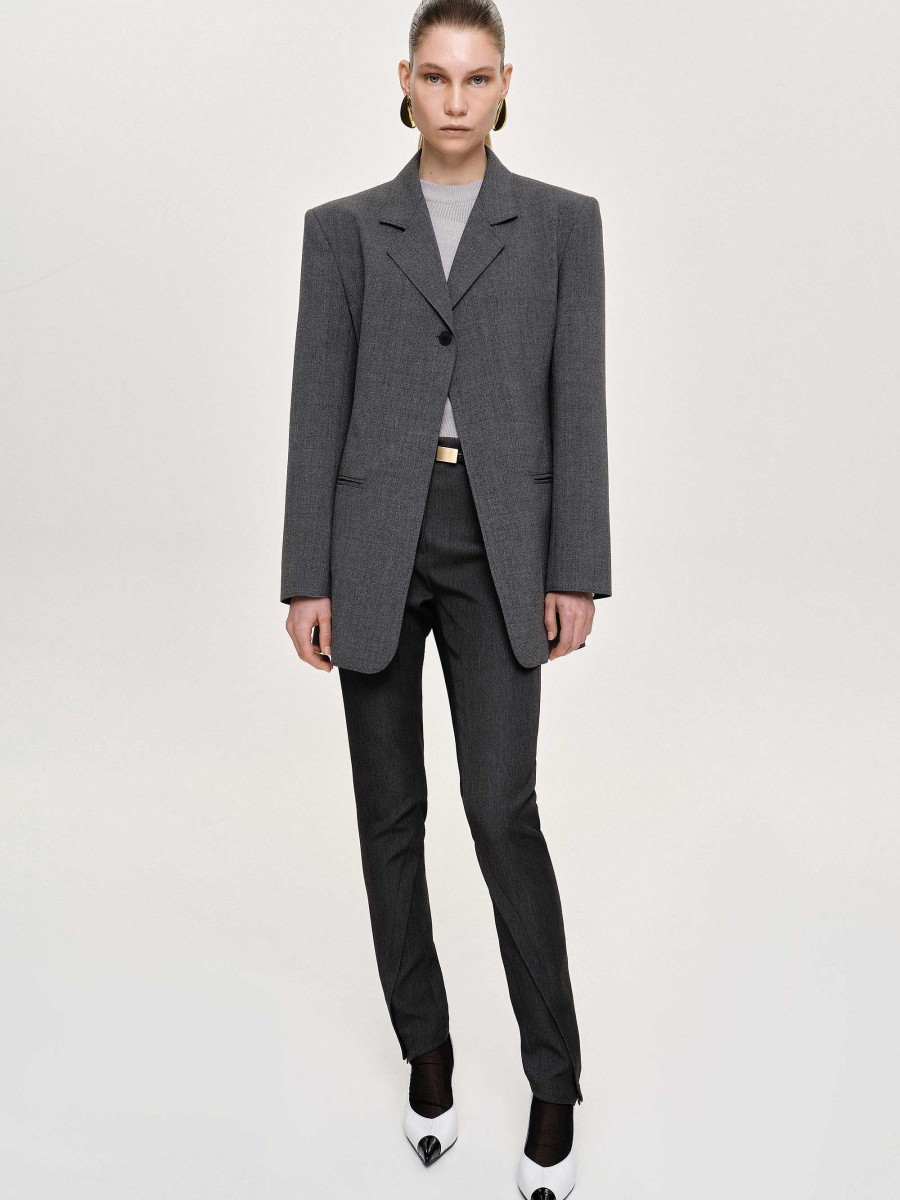 Source Unknown Single-Button Blazer, Charcoal