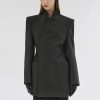 Source Unknown Corrin Wrap Blazer, Charcoal