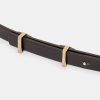 Source Unknown Calfskin Leather Skinny Belt, Brown