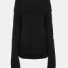 Source Unknown Becca Oversized High Roll Knit Pullover, Black